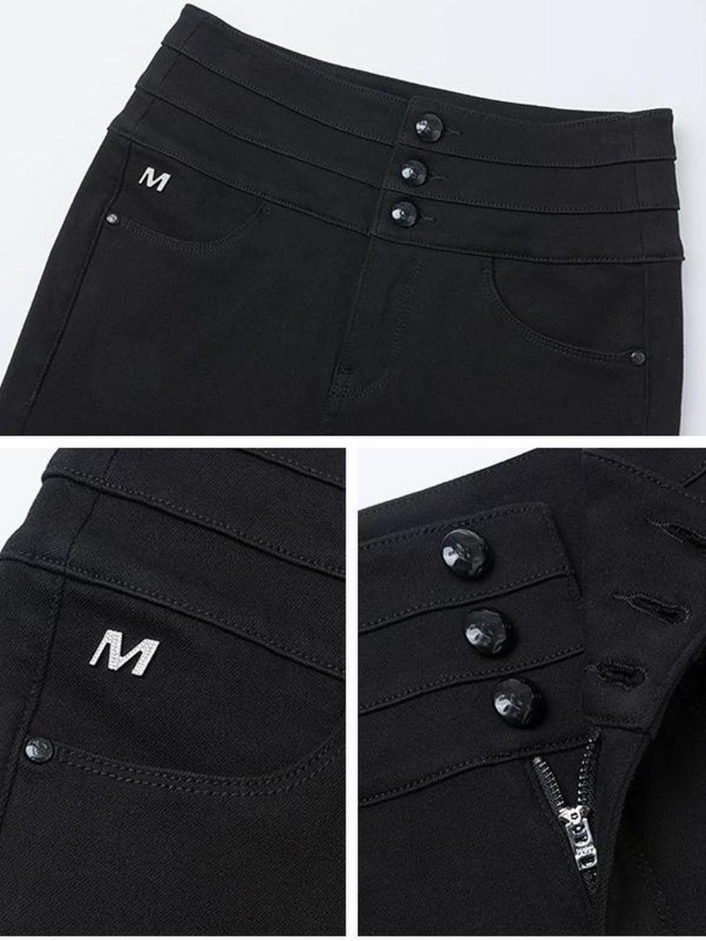 Miss Sixty Black straight-leg high-waisted cropped jeans Size 23